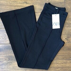 NEW ZARA Black Stretchy Flared Pants Trousers Small